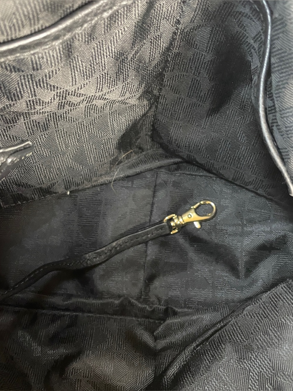 Michael Kors Black Pebbled Leather Hobo with Gold MK Charm - Picture 7 of 7